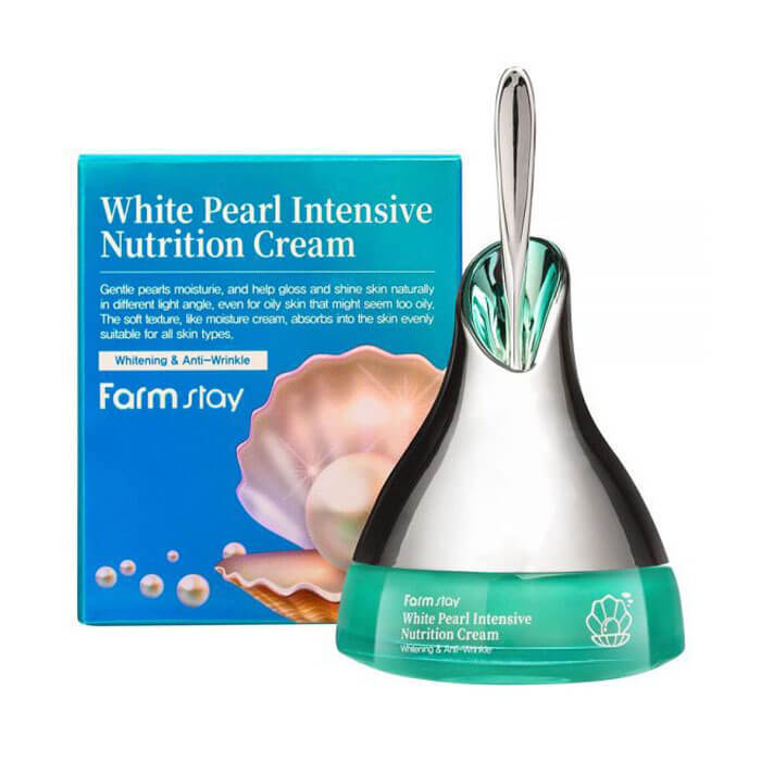 Крем с экстрактом жемчуга FarmStay White Pearl Intensive Nutrition Cream 50ml - фото2