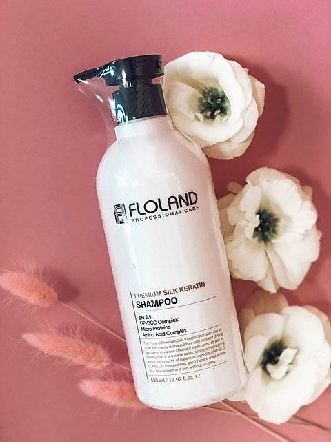 Шампунь Пробник FLOLAND Premium Silk Keratin Shampoo(10 мл) - фото2