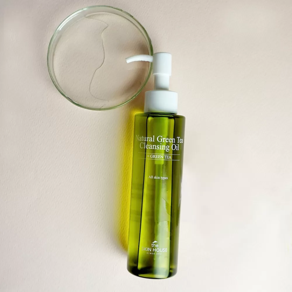 Гидрофильное масло с зелёным чаем The Skin House Natural Green Tea Cleansing Oil - фото3