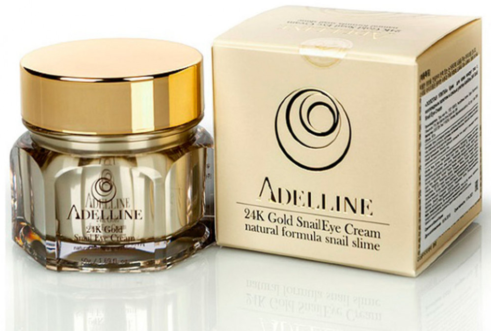 Крем для кожи вокруг глаз с коллоидным золотом и слизью улитки, серия «Золотая улитка» Adelline 24K Gold Snail Eye Cream - фото2