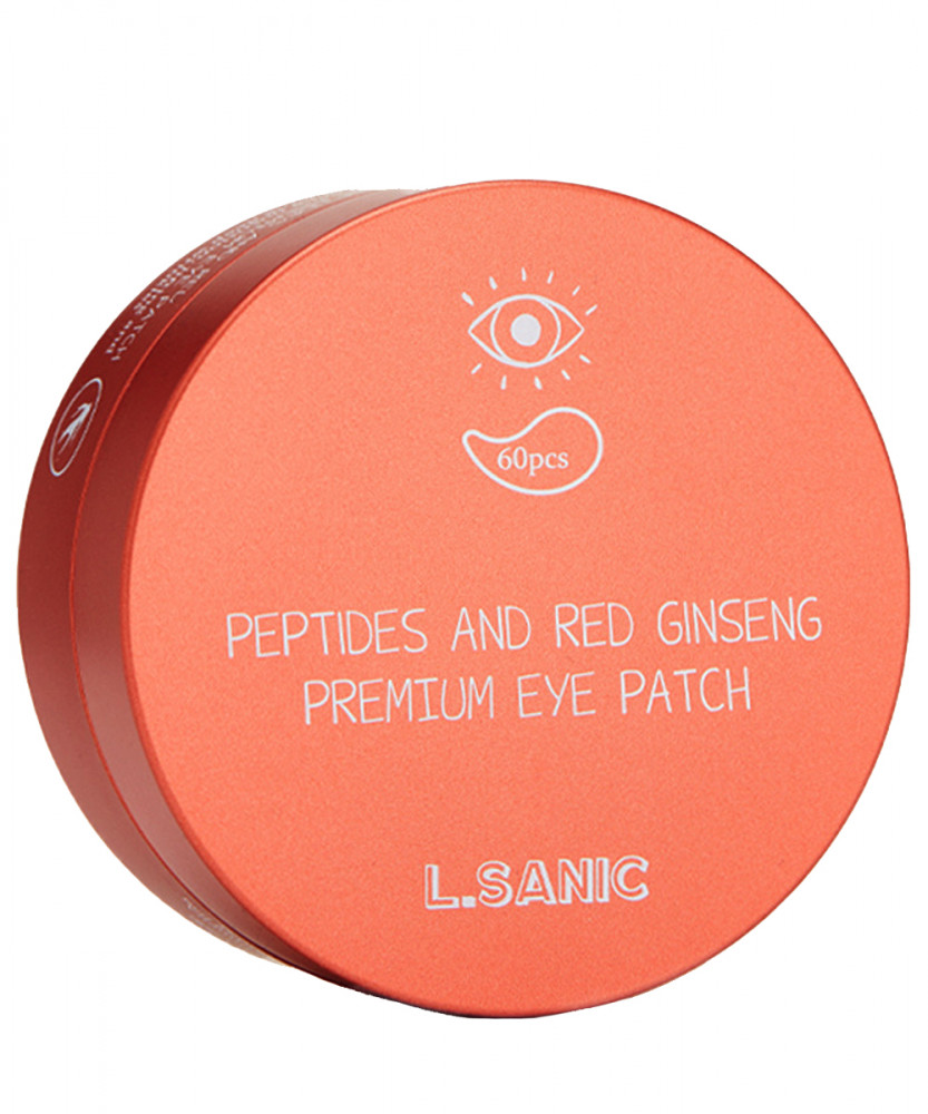 L.SANIC Патчи гидрогелевые для глаз с пептидами и экстрактом красного женьшеня Peptides Аnd Red Ginseng Premium Eye Patch 60шт - фото2
