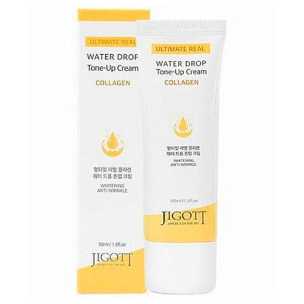 Крем для лица антивозрастной с коллагеном Jigott Ultimate Real Collagen Water Drop Tone Up Cream 50ml - фото2
