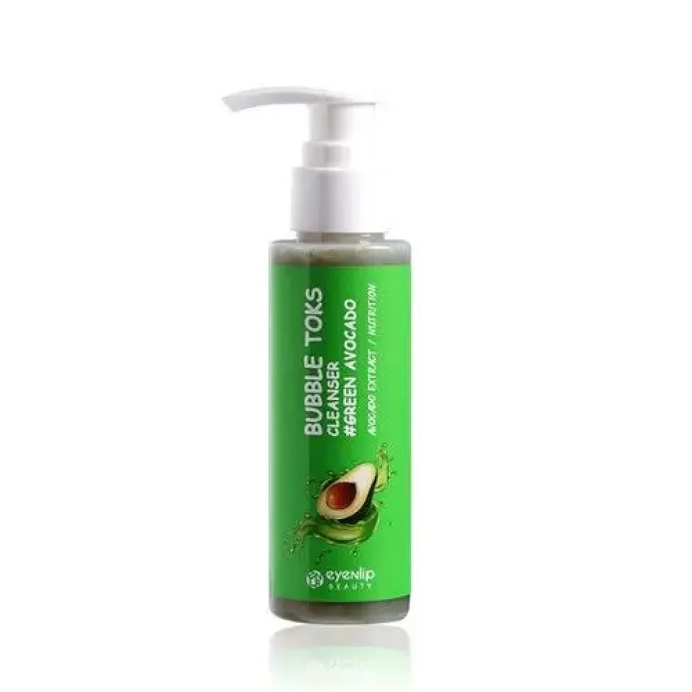 Пенка для лица кислородная с маслом авокадо Eyenlip Green Avocado Bubble Toks Cleanser 100ml - фото3