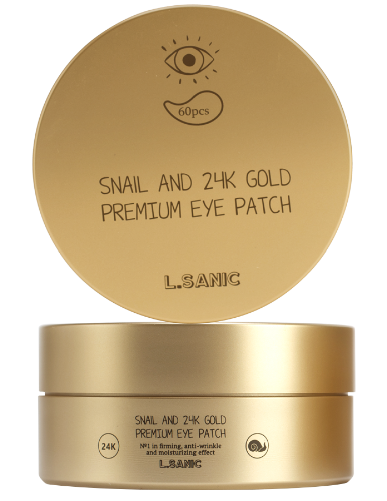 L.Sanic Патчи гидрогелевые для глаз с муцином улитки и золотом Snail Аnd 24K Gold Premium Eye Patch 60 шт - фото2