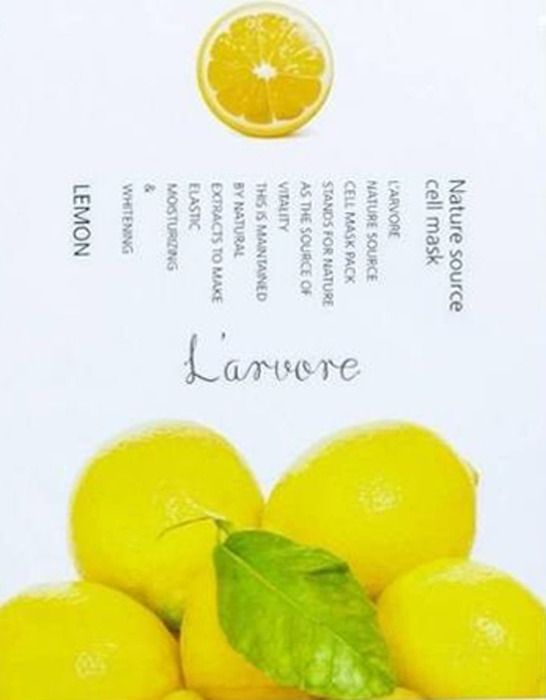  Тканевая маска для лица с экстрактом лимона, 25 гр., L’arvore - фото
