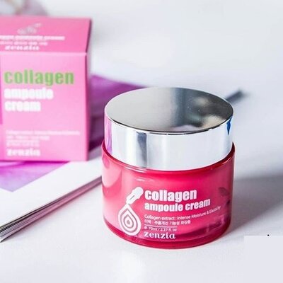 Крем для лица с коллагеном ZENZIA Collagen Ampoule Cream 50 ml - фото