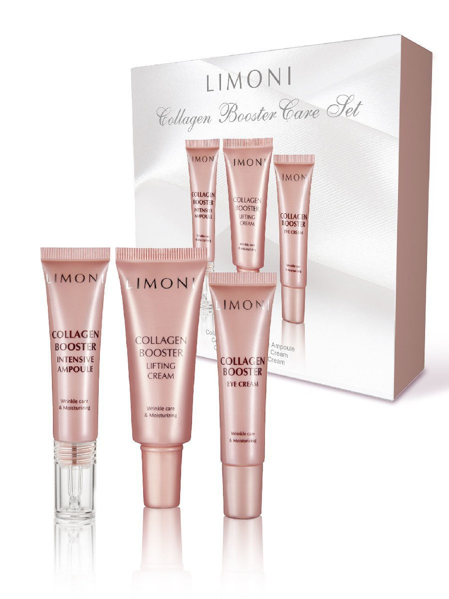 Набор LIMONI Collagen Booster Care Set (Cream 25ml+Eye Cream 15ml+Ampoule 15 ml) - фото