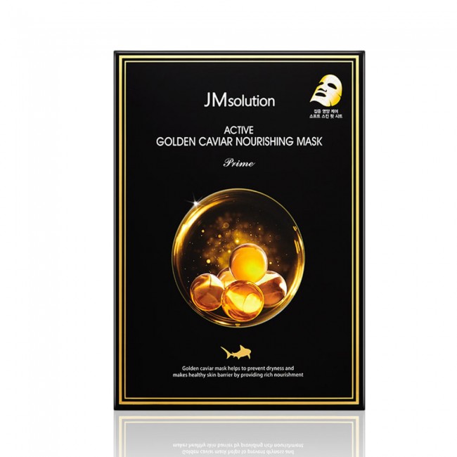 Ультратонкая тканевая маска с золотом и икрой JMsolution Active Golden Caviar Nourishing Mask Prime - фото
