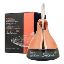 Омолаживающий крем с маслом лосося и пептидами FarmStay Salmon Oil & Peptide Vital Cream 50 г - фото