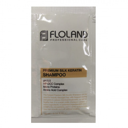 Шампунь Пробник FLOLAND Premium Silk Keratin Shampoo(10 мл) - фото