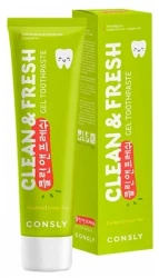 Consly Паста зубная гелевая Clean&Fresh с экстрактами бамбука и зеленого чая Bamboo & Green Tea Gel Toothpaste 105гр - фото