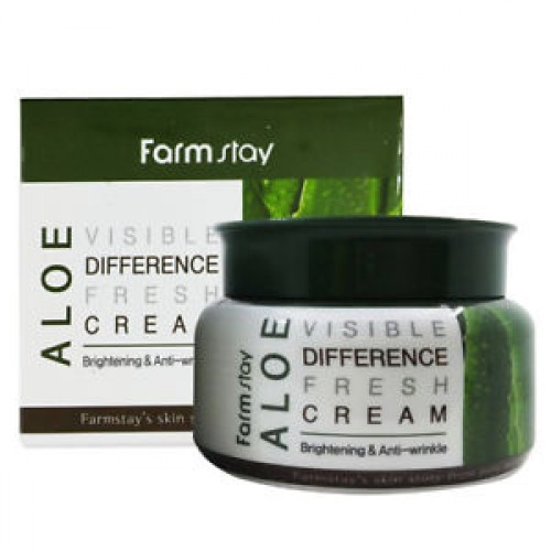 Крем для лица увлажняющий с экстрактом алое FarmStay Aloe Visible Difference Fresh Cream, 100g - фото2