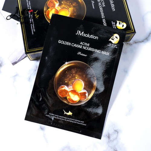Ультратонкая тканевая маска с золотом и икрой JMsolution Active Golden Caviar Nourishing Mask Prime - фото2
