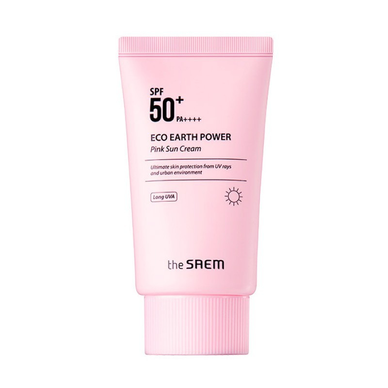 Солнцезащитный крем для проблемной кожи The Saem Sun Eco Earth Pink Sun Cream SPF50+ PA++++ 50ml - фото