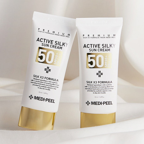 Солнцезащитный крем MEDI-PEEL Active Silky Sun Cream SPF50+ PA+++ 50ml - фото2
