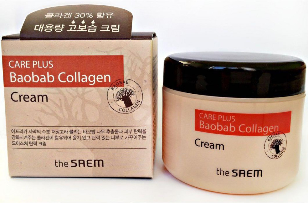 Увлажняющий коллагеновый крем с экстрактом баобаба THE SAEM Care Plus Baobab Collagen Cream 100 мл - фото2