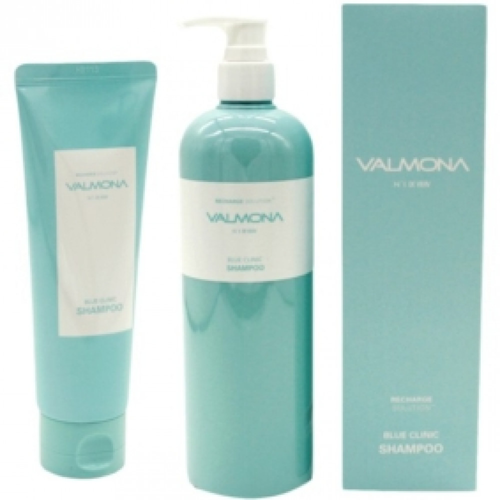 Увлажняющий шампунь EVAS Valmona Recharge Solution Blue Clinic Nutrient Shampoo - 100 ml. - фото3