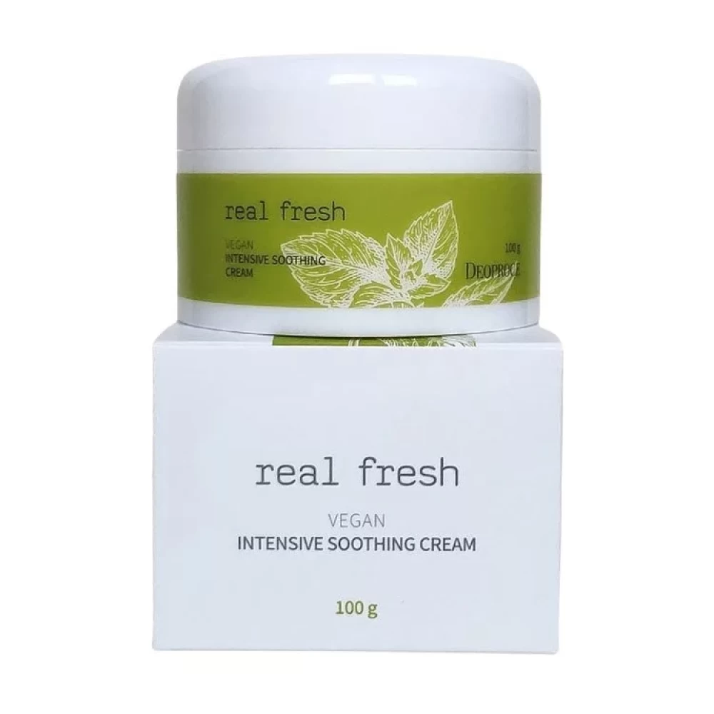 DEOPROCE Интенсивный успокаивающий крем Real Fresh Vegan Intensive Soothing Cream 100 ml - фото2