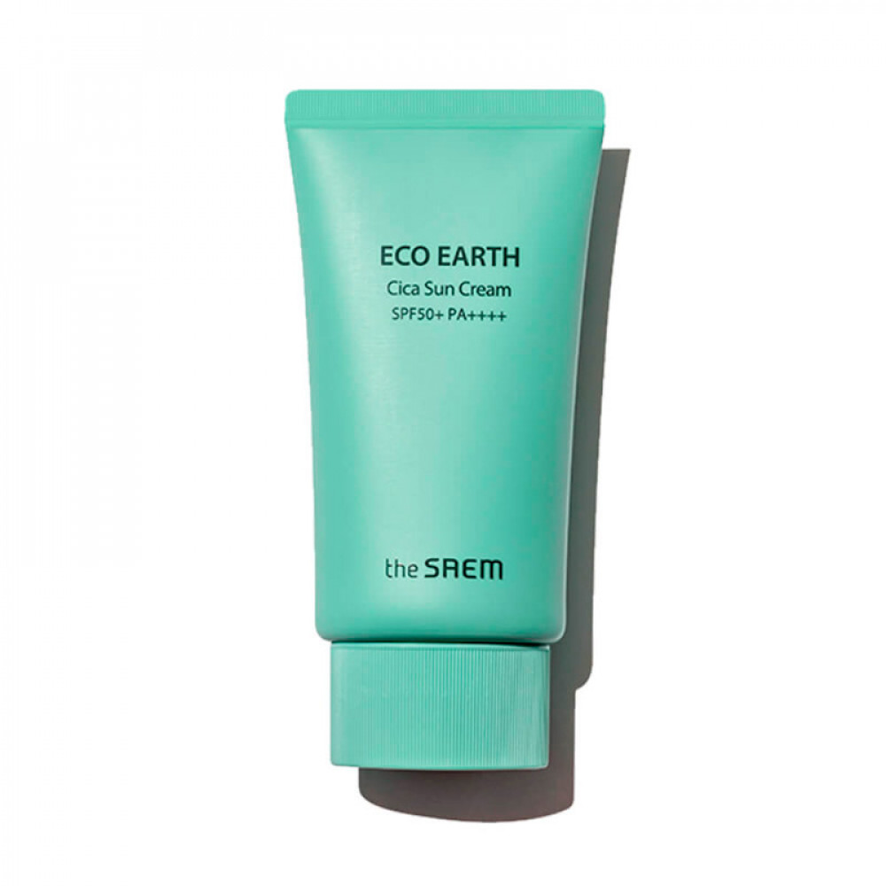 Солнцезащитный крем для чувствительной кожи The Saem Eco Earth Cica Sun Cream SPF 50+ PA++++ 50 мл - фото2
