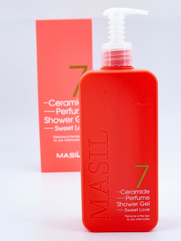 Masil Гель для душа питательный парфюмированный с керамидами и ароматом хлопка  7 CERAMIDE PERFUME SHOWER GEL BABY POWDER 500 ml - фото2