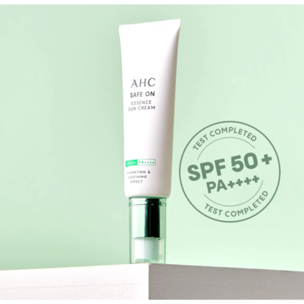 AHC Крем солнцезащитный с экстрактом центеллы - Safe on essence sun cream SPF50+ PA++++  50 ml - фото2