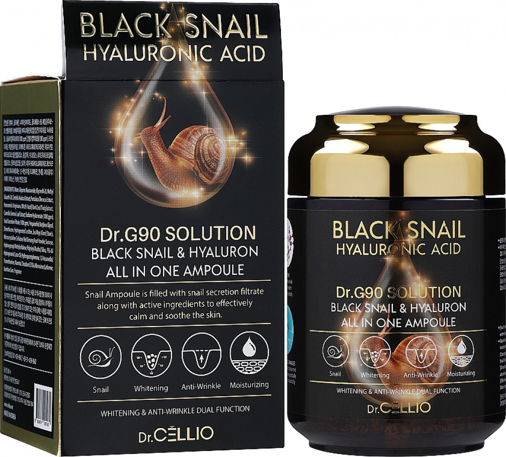 Крем для лица с муцином улитки Dr.Cellio G90 Solution Black Snail Repair Cream 85ml - фото2