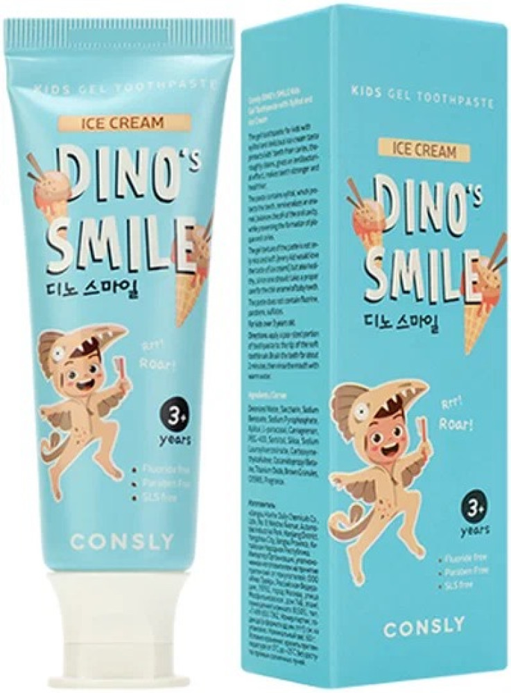 Consly Паста зубная гелевая детская Dino's Smile с ксилитом и вкусом пломбира 60г  - фото2