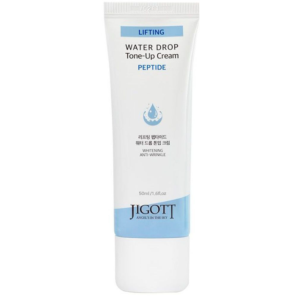 Крем-лифтинг для кожи лица с пептидами Jigott Lifting Peptide Water Drop Tone Up Cream 50ml - фото2