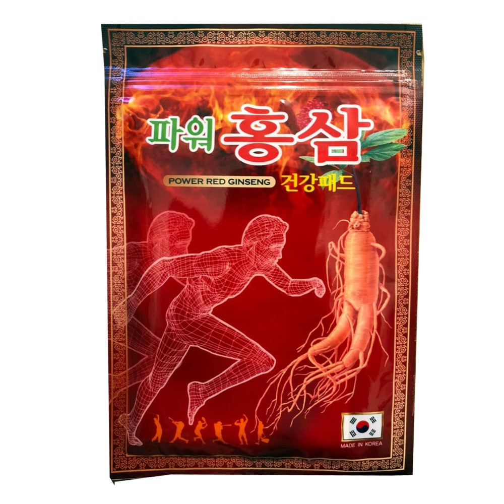 Пластырь для мышц и суставов с красным женьшенем POWER RED GINSENG PAD набор 20шт - фото2