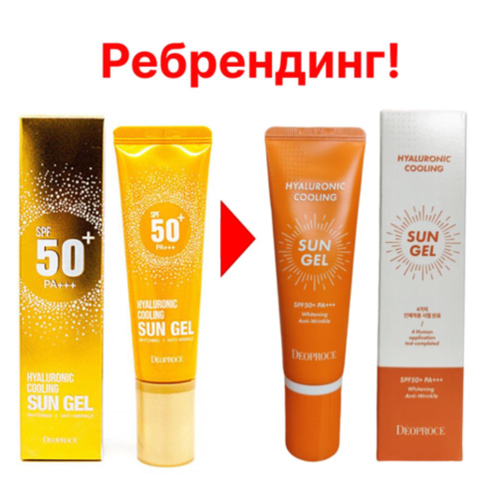 Солнцезащитный освежающий гель для лица DEOPROCE HYALURONIC COOLING SUN GEL 50ml - фото2