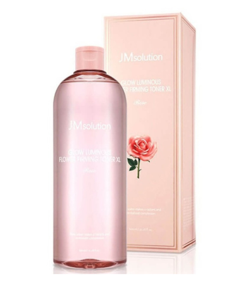 Укрепляющий тоник для лица с экстрактом розы JMSOLUTION Glow Luminous Flower Firming Toner XL Rose 600мл - фото