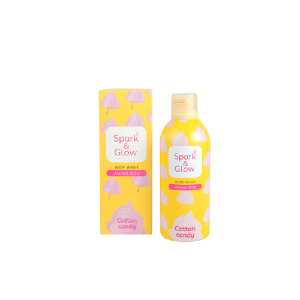 Гель-пена для душа с ароматом сладкой ваты Spark&Glow Cotton candy body wash, 350мл - фото