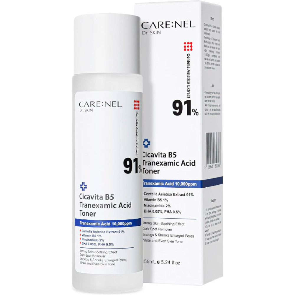 Тонер с экстрактом центеллы, В5, AHA и BHA-кислотами Тонер CareNel Cicavita B5 Tranexamic Acid Toner 155ml - фото2