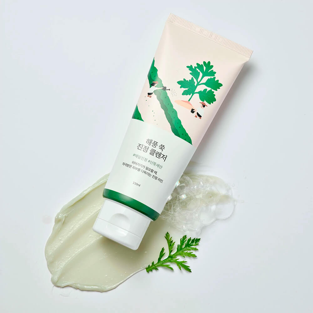 Многофункциональный успокаивающий гель для лица ROUND LAB MUGWORT CALMING SOOTHING GEL 150мл, - фото3