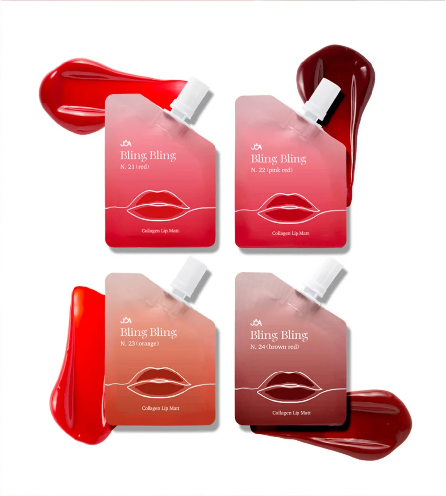 JOA Тинт для губ JOA Bling Bling Collagen Lip 5g тон-21- Red (доступны тона:17.18.19.20.22.23.24) - фото2