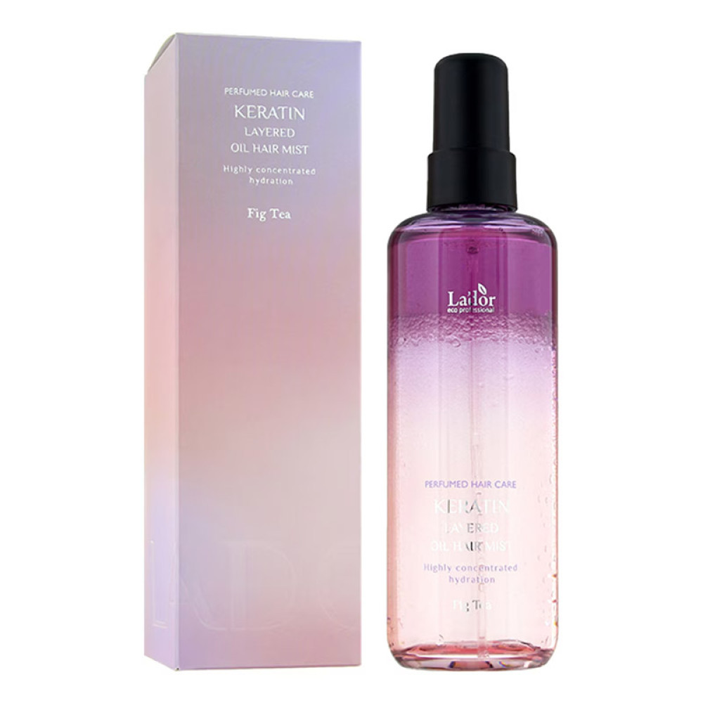 Мист для волос с кератином LA'DOR KERATIN LAYERED OIL MIST FIG TEA 130ml - фото2