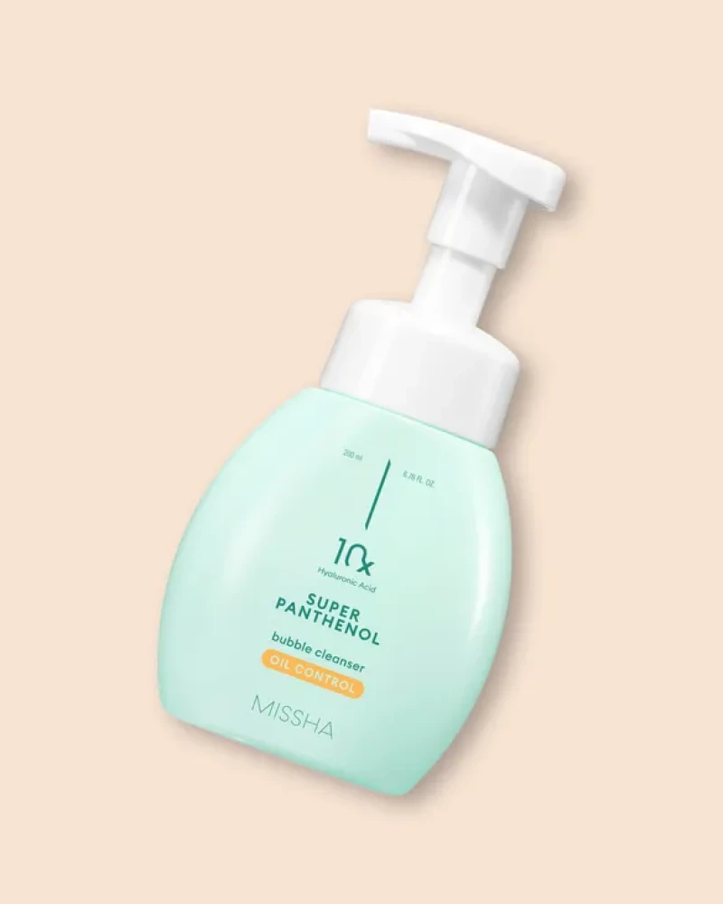 Пенка нормализующая  MISSHA Super Panthenol Bubble Cleanser Oil Control 200ml - фото