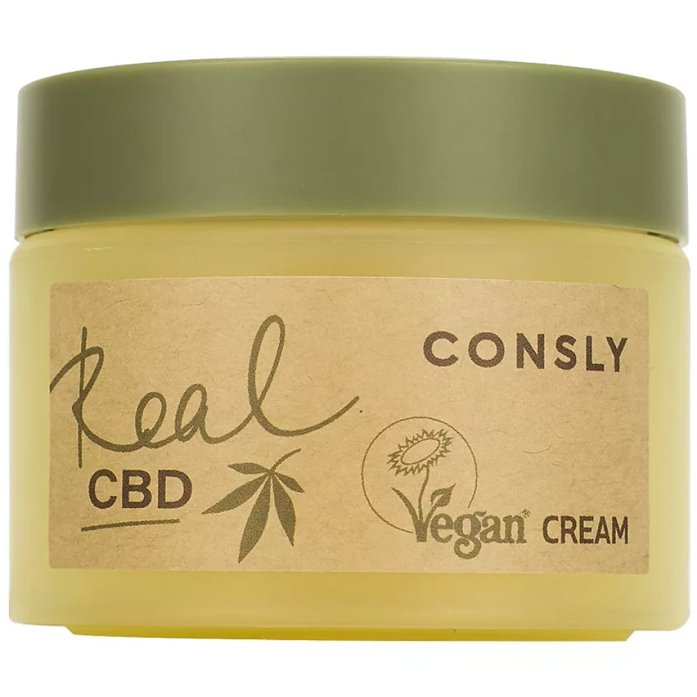 Крем балансирующий для проблемной кожи с канабидиолом и растительным скваланом Consly Vegan Real CBD 50ml - фото