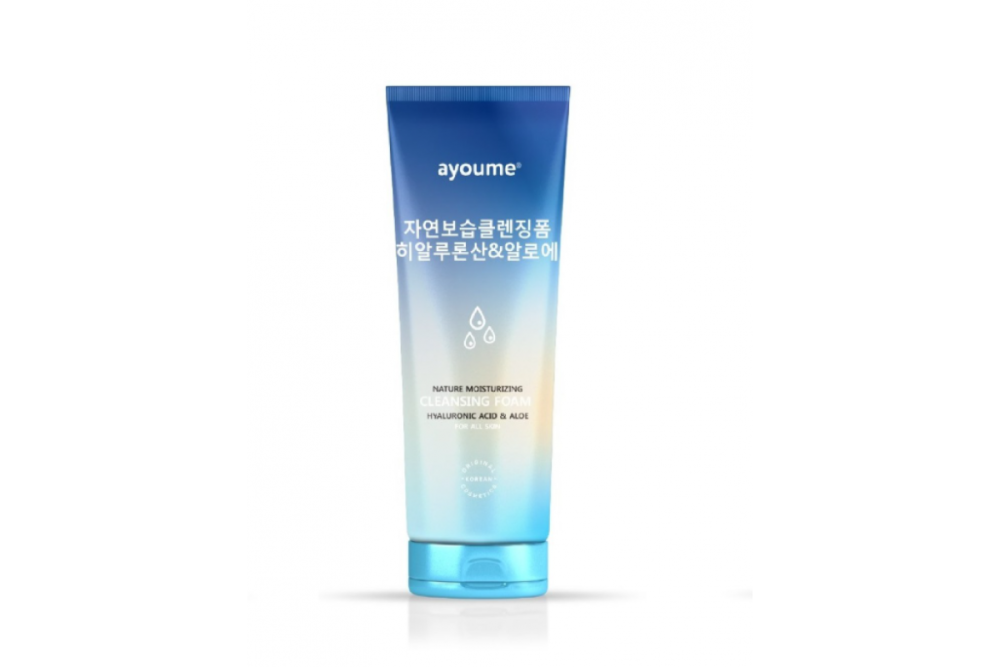 Пенка увлажняющая с гиалуроновой кислотой и алоэ Ayoume Nature Moisturizing Cleansing Foam Hyaluronic Acid & Aloe - фото