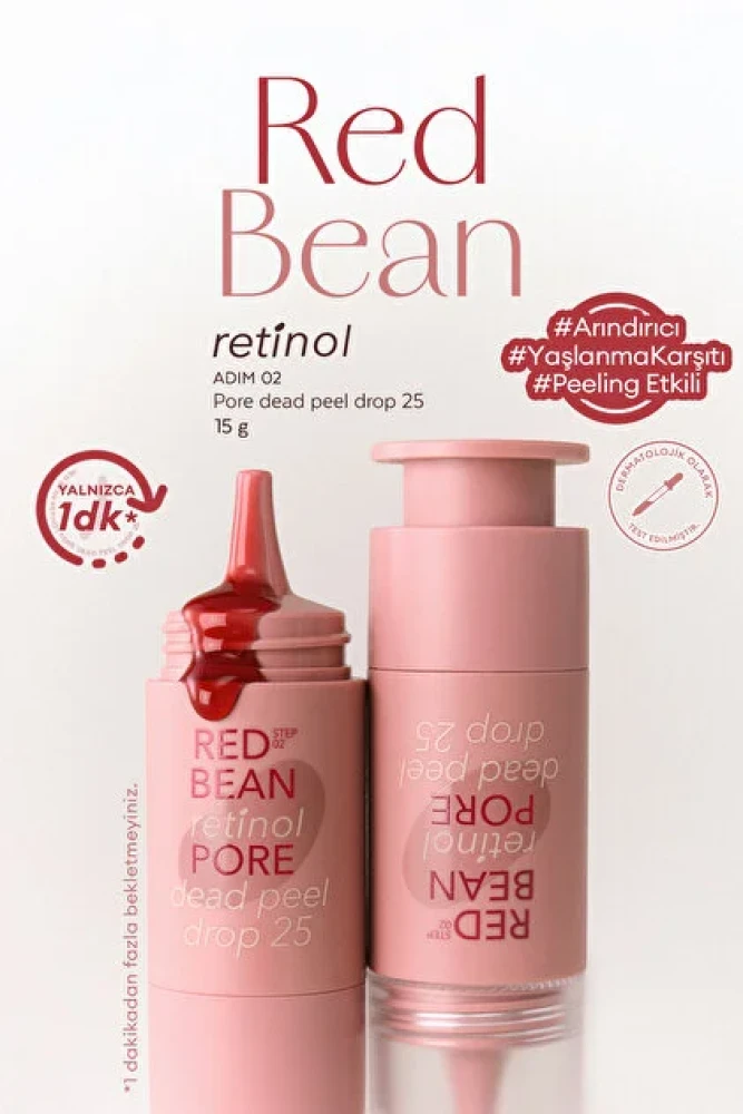 Пилинг-сыворотка с ретинолом и кислотами MISSHA Red Bean Retinol Pore Dead Peel Drop 25 15ml - фото3