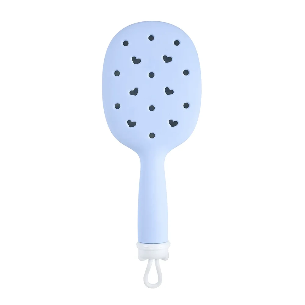 Расческа массажная с отверстиями для джиббитсов SOLOMEYA Croks Massage Hair Brush Blue (Голубой) - фото2