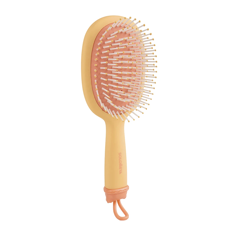 Расческа массажная с отверстиями для джиббитсов SOLOMEYA Croks Massage Hair Brush Blue (Абрикос) - фото