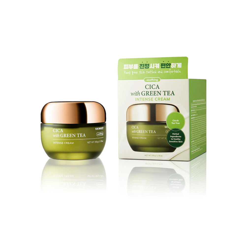 SKIN627 Крем для лица с центеллой и зеленым чаем CICA With Green Tea Intense Cream 50мл - фото