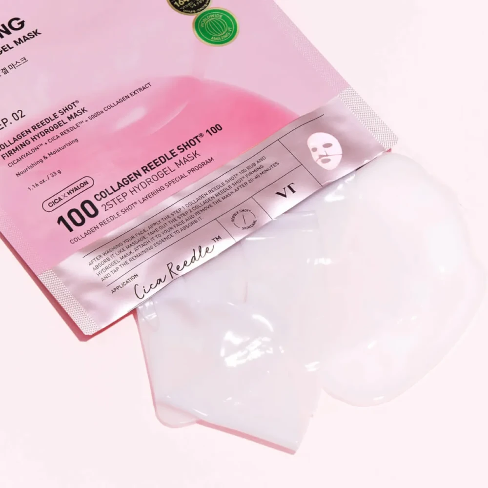VT COSMETICS Маска гидрогелевая с коллагеном COLLAGEN Reedle Shot 100 2STEP HYDROGEL MASK 34,5гр - фото2