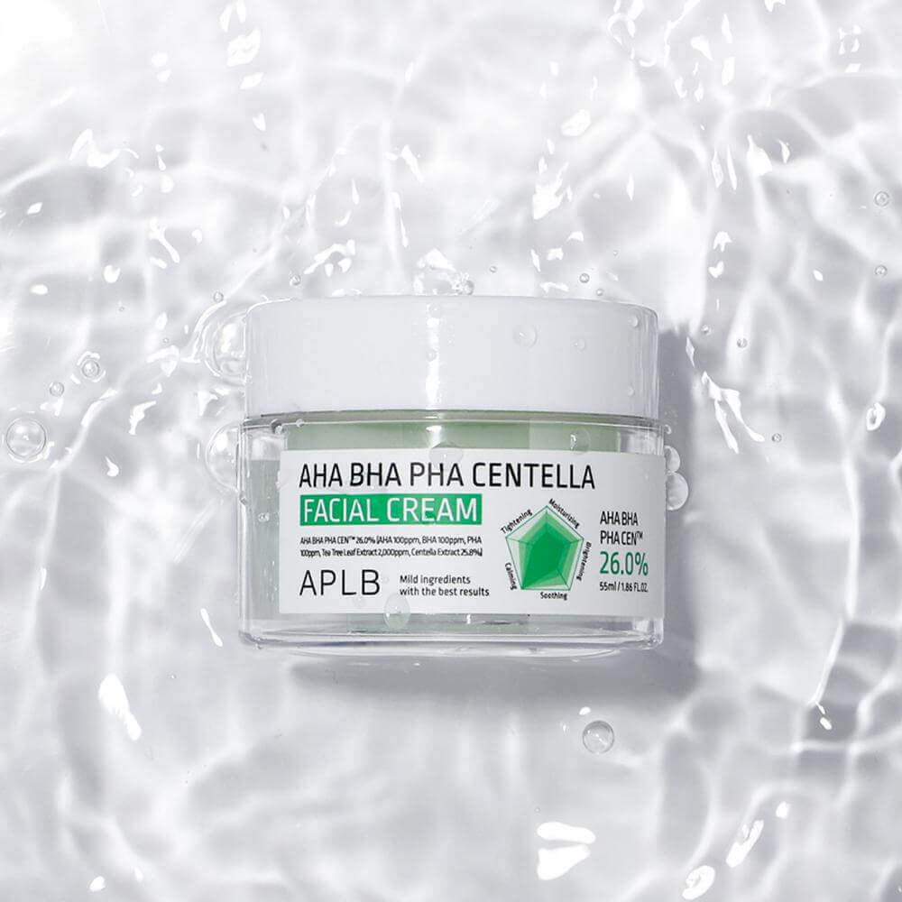 APLB Крем для лица с центеллой и кислотами AHA BHA PHA CENTELLA FACIAL CREAM 55мл - фото
