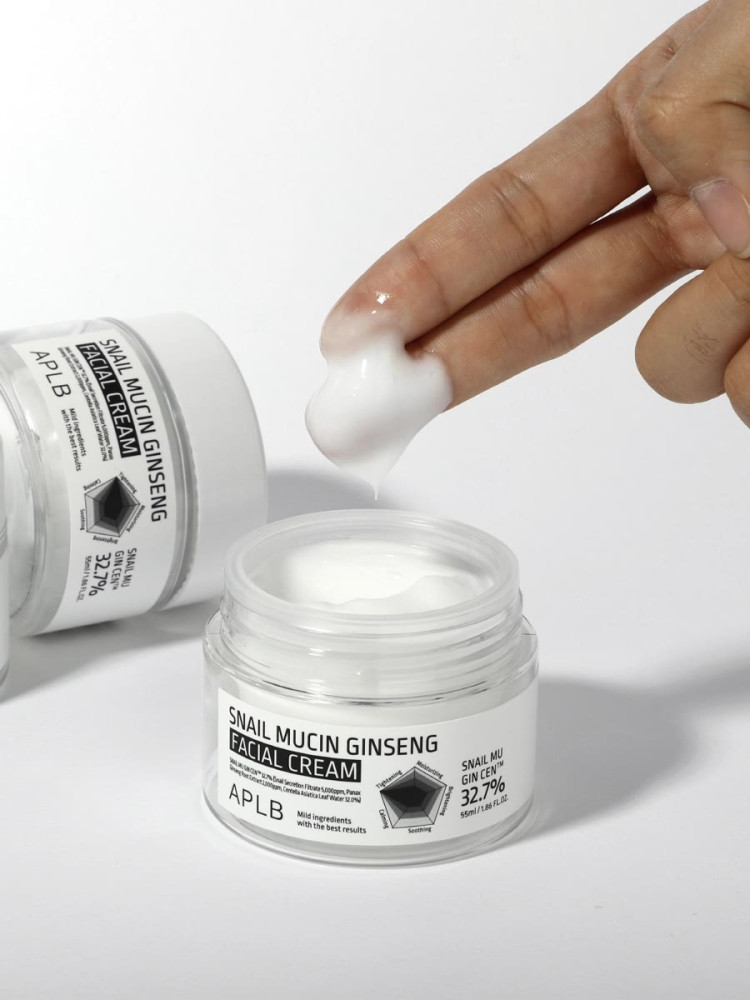 APLB Крем для лица с женьшенем и улиткой SNAIL MUCIN GINSENG FACIAL CREAM 55 мл - фото2