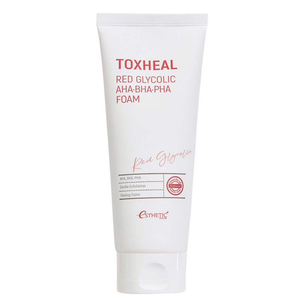 Пенка для умывания для проблемной кожи Esthetic House TOXHEAL RED GLYCOLIC AHA, BHA, PHA FOAM  - фото