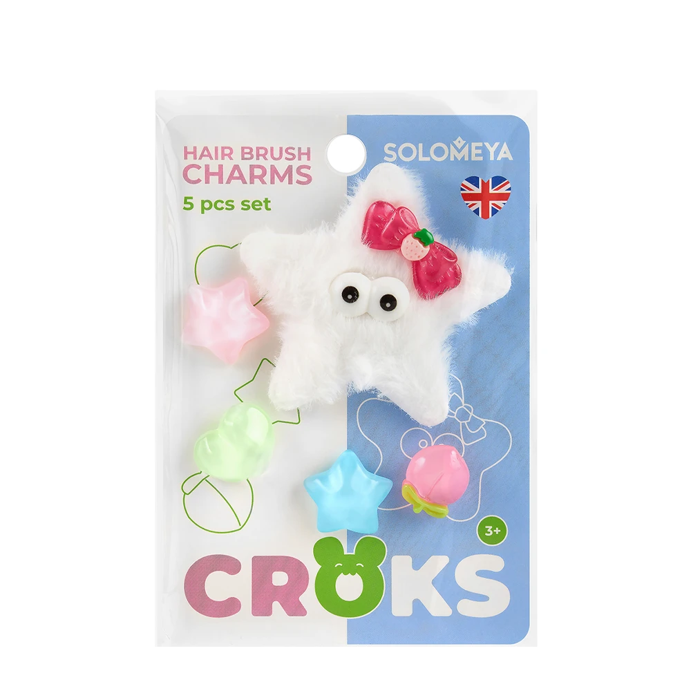 SOLOMEYA Набор украшений для расчески Пушистое настроение (5 шт) Set of Charms For Hair Brush Fluffy Mood - фото