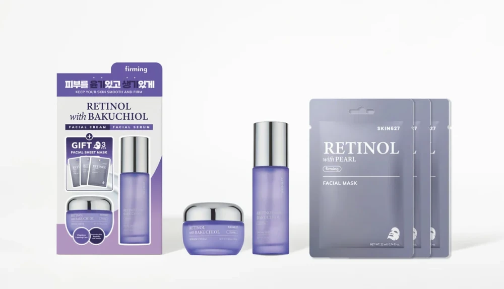 SKIN627 Набор с ретинолом и бакучиолом Retinol with Bakuchiol Facial Care Set 150ml - фото2