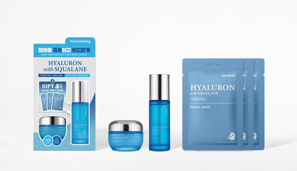 SKIN627 Набор c гиалуроновой кислотой и скваланом Hyaluron with Squalane Facial Care Set 150мл - фото2